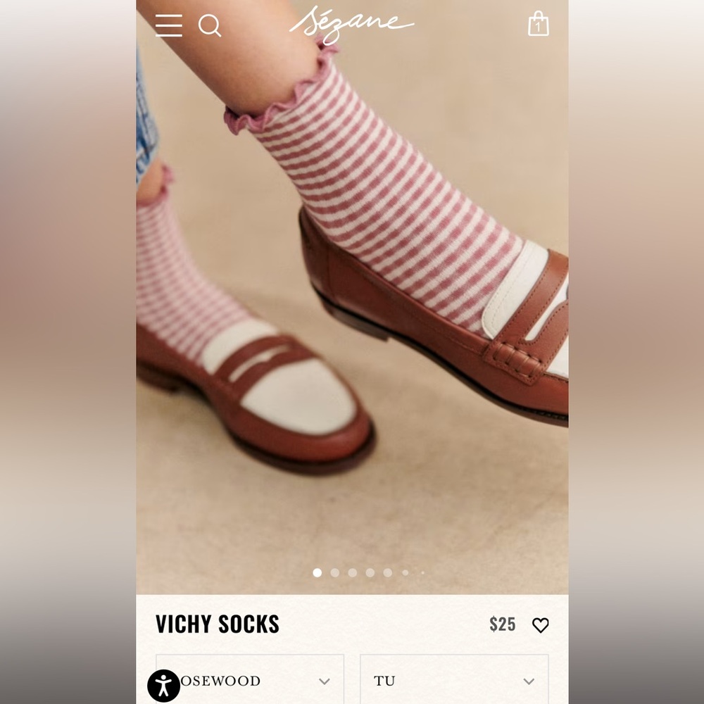 Sezane Vichy ruffle socks